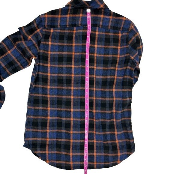 pRana Golden Canyon Long Sleeve Plaid Flannel Shirt Sz S in Rich Sapphire NWT - Picture 5 of 9
